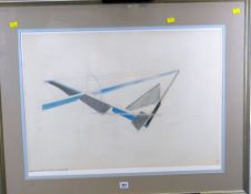 RICHARD COX colour print - geometric abstract, entitled 'Triangle...', signed and dated 1982 and