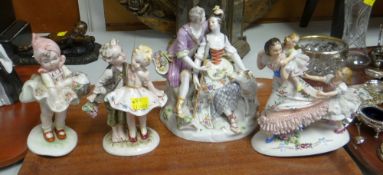 FOUR CONTINENTAL FIGURES one single, three group