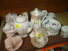 TRAY OF MIXED CHINA including Royal Albert 'Serena', Royal Worcester 'Evesham Gold' and 'Tuscan'