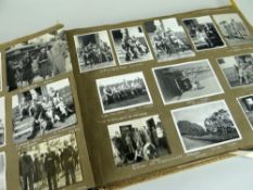 INTERESTING FLORAL WOOLWORK COVERED EARLY 20TH CENTURY PHOTOGRAPH ALBUM comprehensively filled