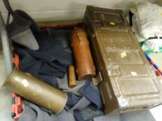 VINTAGE ROYAL AIR FORCE GREAT COAT together with similar naval great coat, military ammunition