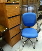 MODERN WOOD EFFECT FOUR-DRAWER FILING CABINET together with an office chair