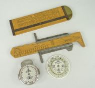 FOUR SMALL VINTAGE INSTRUMENTS comprising Negretti & Zambra 'Pocket Forecaster' in original box, The