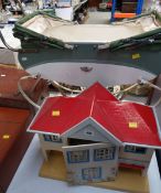 VINTAGE 'LEEWAY' CHILD'S TWIN DOLL'S PRAM together with a Triang doll's house