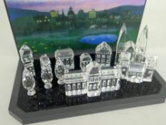 SWAROVSKI CRYSTAL GLASS 'CRYSTAL CITY' SCENE including display stand (most items boxed)