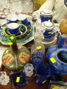 ROYAL WORCESTER SABRINA WARE BLUE BALUSTER VASE decorated with