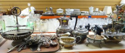 A PARCEL OF OF VARIOUS EPNS including loose cutlery, tea set ETC