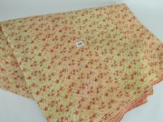 ANTIQUE WELSH ORIGIN QUILT with repeat cross and flower decoration, 184 x 180cms