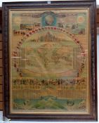 LATE VICTORIAN FRAMED EDUCATIONAL POSTER 'BACON'S CHART OF USEFUL KNOWLEDGE' produced by George