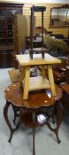 AN EDWARDIAN MAHOGANY SHAPED TOP OCCASIONAL TABLE with shelf base ETC