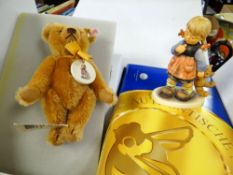 BOXED STEIFF LIMITED EDITION BEAR together with a Hummell figure entitled 'Me and My Shadow'