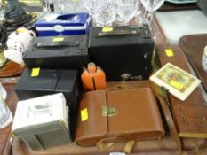 VINTAGE CAMERAS, CRIBBAGE BOARDS ETC