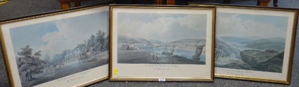 THOMAS HORNOR set of three titled Glamorgan Archive Services issued framed prints - 'A view of the
