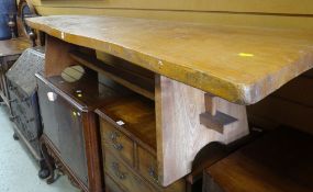 VINTAGE LIGHT OAK BENCH / COFFEE TABLE, 185cms long
