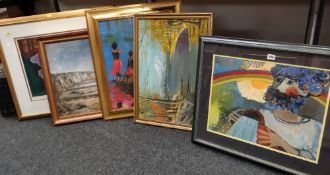 VARIOUS FRAMED PICTURES including watercolour by Rosina Wachtmeister (Austrian), E.Williams oil on