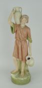 ROYAL DUX FIGURE in typical pastel glazes and being a model of a classical figure carrying water