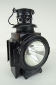 LARGE GERMAN MADE RAILROAD SIGNAL LAMP BY 'HEINRICH GILLET', black painted, top carry handle,