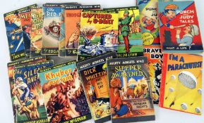 COLLECTION OF SEVENTEEN 'MIGHTY MIDGETS' MINIATURE COMIC BOOKS together with two Raphael Tuck & Sons