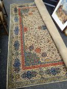 GROSVENOR WILTON WOOLEN RUG, mainly red and blue ground with centre decoration and contrasting
