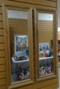 PAIR OF MODERN LIGHTWOOD FRAMED HALL MIRRORS