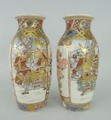 PAIR OF JAPANESE SATSUMA VASES, unmarked