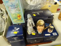 BOXED ROYAL DOULTON CHARACTER JUGS TEAWARE together with a 'The American Carousel' musical ride ETC