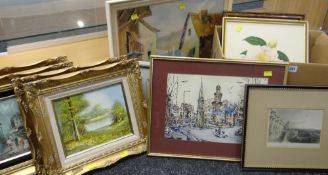 VARIOUS FRAMED PRINTS & PAINTINGS