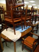 1970s G-PLAN STYLE OVAL DINING TABLE together with six chairs (4+2)
