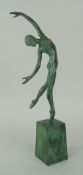 T HERTEL LIMITED EDITION (106/150) BRONZE SCULPTURE OF A BALLERINA raised over a tapered bronze