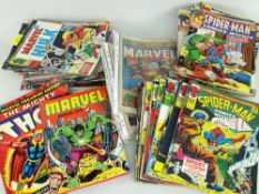 APPROXIMATELY ONE HUNDRED MARVEL COMICS, mostly Spiderman and Hulk, Beritish 1973/74 series with