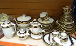 COLLECTION OF PIRKENHAMMER GOLD & COBALT BLUE DECORATED DINNER & TEAWARE