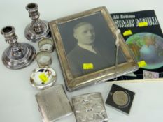 PARCEL OF SILVER / PART-SILVER & OTHER ITEMS including silver portrait frame, continental EPNS