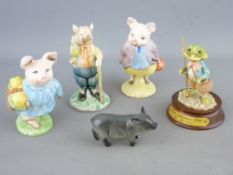 A ROYAL DOULTON MODEL OF A PIGLET, two Royal Albert figures titled 'Little Pig Robinson' and '