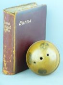 ROBERT BURNS INTEREST to include a mauchline ware string ball and a book titled 'The Poetical