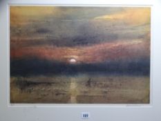 WILLIAM SELWYN artist's proof print - dramatic sunset scene, signed in pencil, 41 x 58cms
