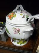 A LARGE PORTMEIRION 'PALOMA' POTTERY soup tureen, cover and ladle