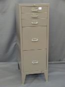 GREY METAL FIVE DRAWER FILING CABINET