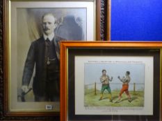 ANTIQUE PRINTS - 'A Gentleman' & 'Randall, the Irish Lad and Belasco the Jew Champion' - boxing