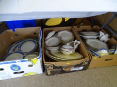 A LARGE MIXED QUANTITY OF VICTORIAN and later dinnerware to include meat platters, vegetable and