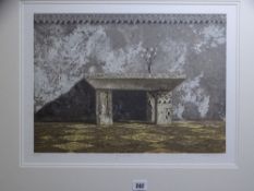 KEITH ANDREW Artist's proof coloured print 3/15 - 'Ewenny Priory', signed in full, dated 1987, 32