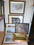 A QUANTITY OF FRAMES PICTURES AND PRINTS