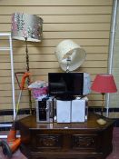 A PARCEL OF HOUSEHOLD GOODS, TO INCLUDE A CORNER ENTERTAINMENT UNIT, modern floor standing and