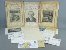 A SMALL COLLECTION OF FIRST DAY COVERS and other ephemera including a 1966 welsh poem by Eirian