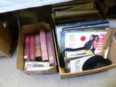 A BOX OF LP RECORDS, including many 80s, including a copy of Dylan Thomas' 'Under Milk Wood', a