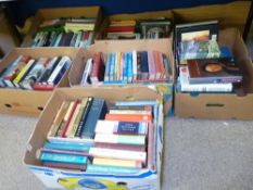 SIX BOXES OF VINTAGE AND LATER BOOKS to include Wales and Welsh, Dick Francis, Dirk Bogarde, J K