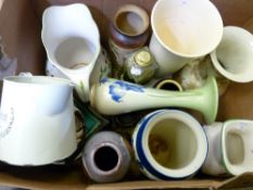 A BOX OF MIXED PORCELAIN ETC