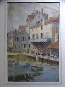 ATTRIBUTED TO WARREN WILLIAMS ARCA, 1863-1941, watercolour, mounted but unframed - Continental canal