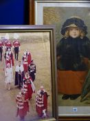 J MILLATS print - 'Little Mrs Gamp', 77 x 56cms and a framed photograph - of the Investiture at