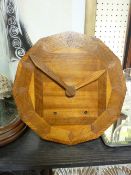 AN ART DECO STYLE MULTI-WOOD WALL CLOCK