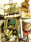 A LARGE PARCEL OF MIXED ITEMS including cased cutlery, cabinet porcelain, haberdashery items ETC